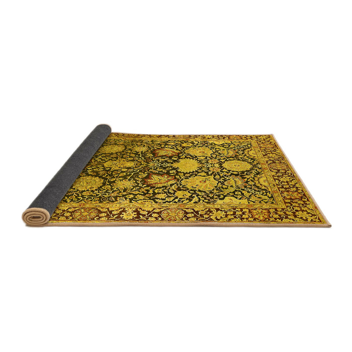 Sideview of Oriental Yellow Industrial Rug, urb1519yw