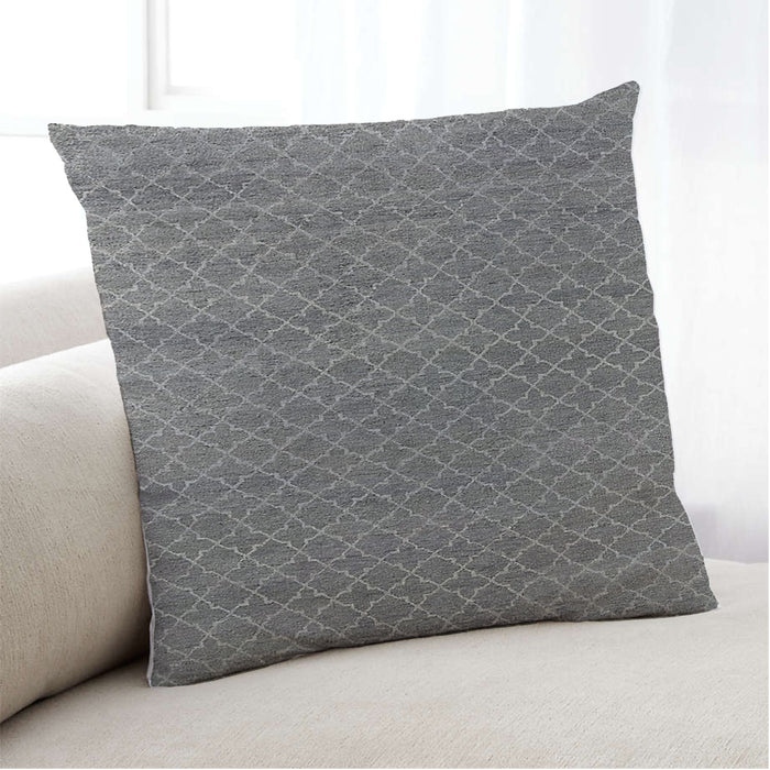 Lifestyle Image of Mid-Century Modern Urban Square Gray Throw Pillow, 18 inch by 18 inch, pwurb151