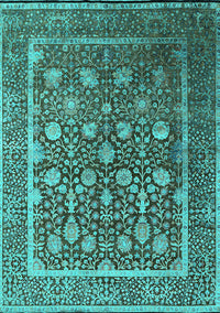 Oriental Turquoise Industrial Rug, urb1520turq