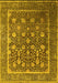 Machine Washable Oriental Yellow Industrial Rug, wshurb1520yw