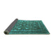 Sideview of Oriental Turquoise Industrial Rug, urb1520turq