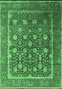 Oriental Emerald Green Industrial Rug, urb1520emgrn