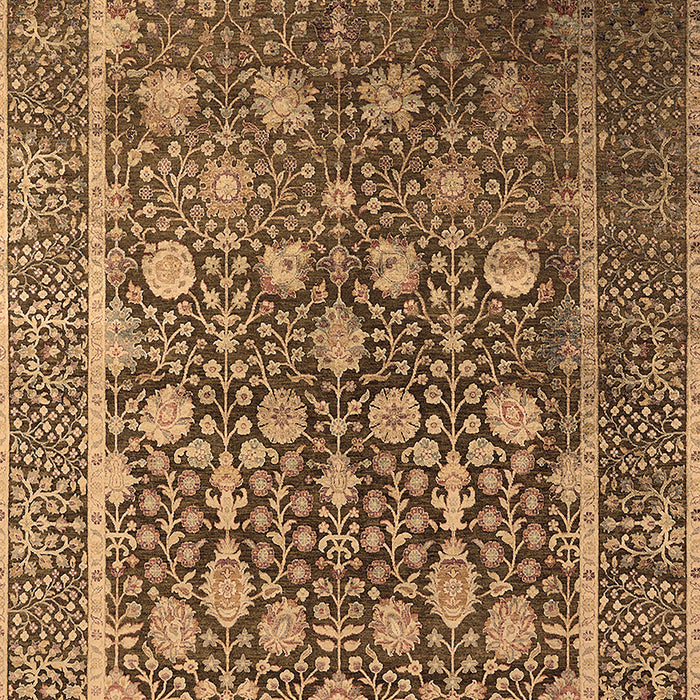 Machine Washable Oriental Brown Industrial Rug, wshurb1520brn