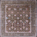 Square Mid-Century Modern Silver Pink Oriental Rug, urb1520