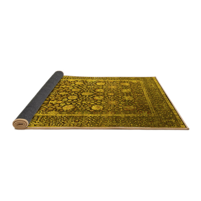 Sideview of Oriental Yellow Industrial Rug, urb1520yw