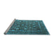 Sideview of Machine Washable Oriental Light Blue Industrial Rug, wshurb1520lblu