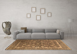 Machine Washable Oriental Brown Industrial Rug in a Living Room,, wshurb1520brn