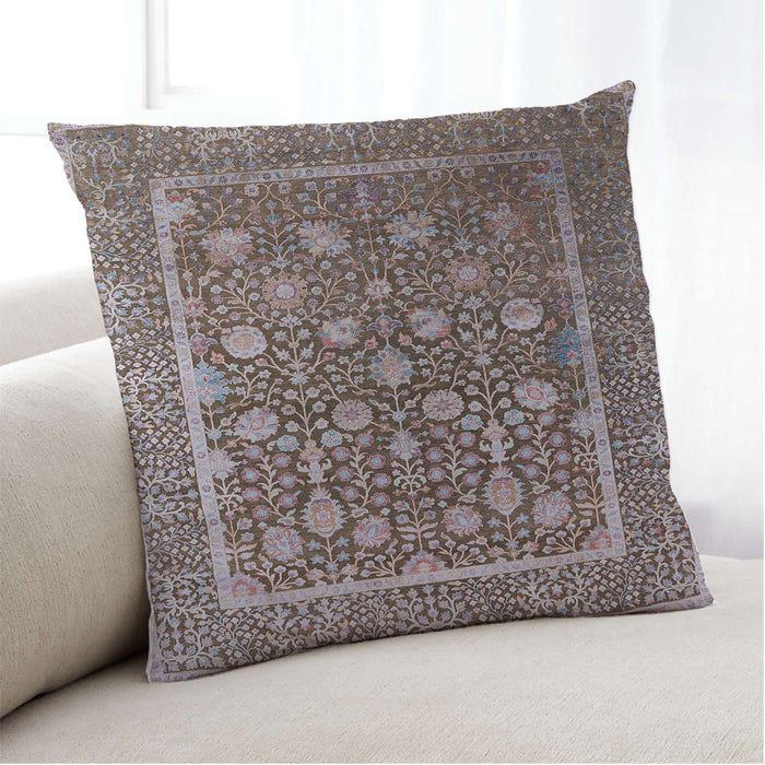 Lifestyle Image of Mid-Century Modern Urban Square Silver Pink Throw Pillow, 18 inch by 18 inch, pwurb1520