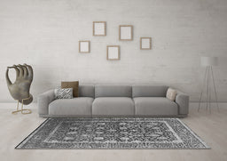 Machine Washable Oriental Gray Industrial Rug in a Living Room,, wshurb1520gry