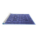 Sideview of Machine Washable Oriental Blue Industrial Rug, wshurb1520blu