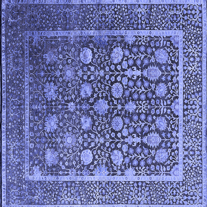 Square Machine Washable Oriental Blue Industrial Rug, wshurb1520blu