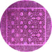 Round Oriental Pink Industrial Rug, urb1520pnk