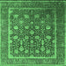 Square Oriental Emerald Green Industrial Rug, urb1520emgrn