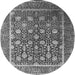 Round Oriental Gray Industrial Rug, urb1520gry