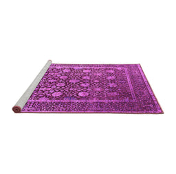 Sideview of Machine Washable Oriental Pink Industrial Rug, wshurb1520pnk