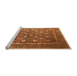 Sideview of Machine Washable Oriental Orange Industrial Area Rugs, wshurb1520org