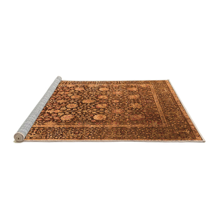 Sideview of Machine Washable Oriental Orange Industrial Area Rugs, wshurb1520org