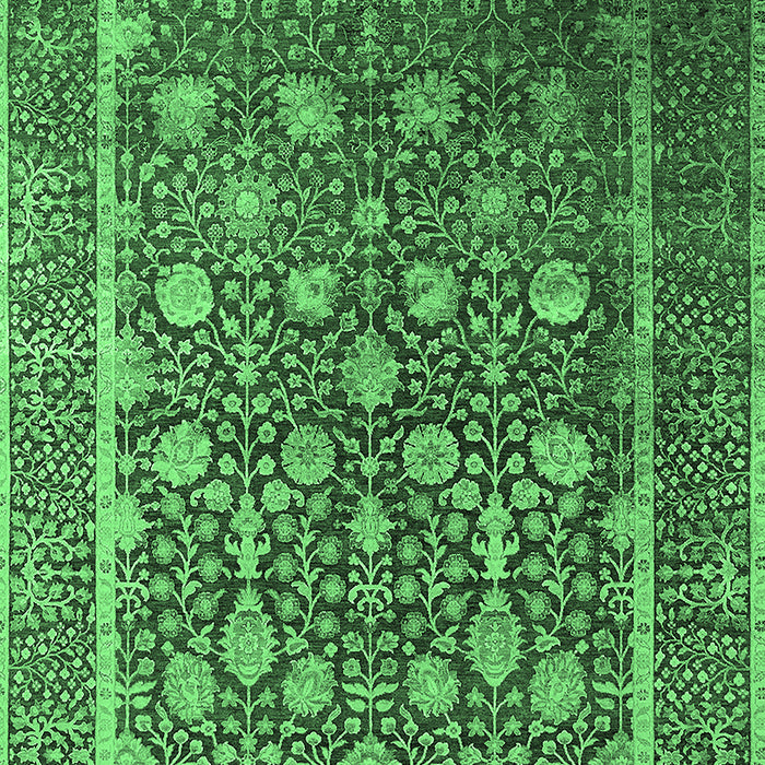 Machine Washable Oriental Emerald Green Industrial Area Rugs, wshurb1520emgrn