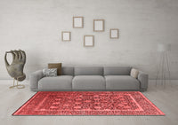 Machine Washable Oriental Red Industrial Rug, wshurb1520red