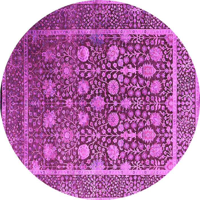Round Machine Washable Oriental Pink Industrial Rug, wshurb1520pnk