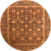 Round Oriental Orange Industrial Rug, urb1520org