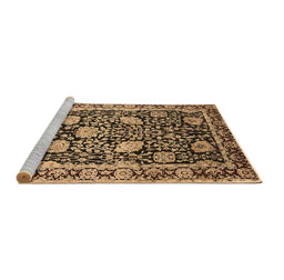 Sideview of Machine Washable Oriental Brown Industrial Rug, wshurb1521brn