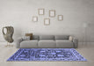 Machine Washable Oriental Blue Industrial Rug in a Living Room, wshurb1521blu