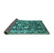 Sideview of Oriental Turquoise Industrial Rug, urb1521turq