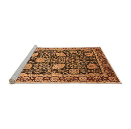 Sideview of Machine Washable Oriental Orange Industrial Area Rugs, wshurb1521org