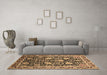 Machine Washable Oriental Brown Industrial Rug in a Living Room,, wshurb1521brn