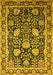 Machine Washable Oriental Yellow Industrial Rug, wshurb1521yw