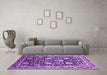 Machine Washable Oriental Purple Industrial Area Rugs in a Living Room, wshurb1521pur