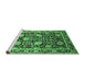 Sideview of Machine Washable Oriental Emerald Green Industrial Area Rugs, wshurb1521emgrn