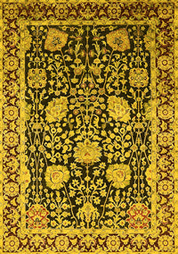 Oriental Yellow Industrial Rug, urb1521yw