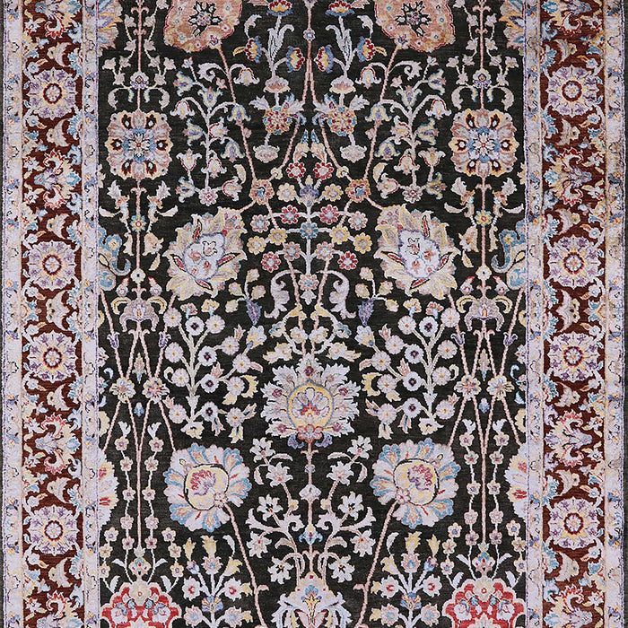 Mid-Century Modern Bakers Brown Oriental Rug, urb1521