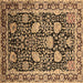 Square Oriental Brown Industrial Rug, urb1521brn