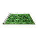 Sideview of Machine Washable Oriental Green Industrial Area Rugs, wshurb1521grn