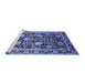 Sideview of Machine Washable Oriental Blue Industrial Rug, wshurb1521blu