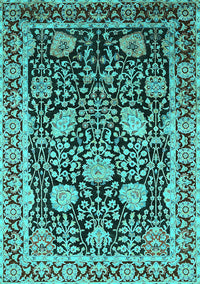 Oriental Turquoise Industrial Rug, urb1521turq