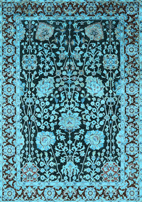 Oriental Light Blue Industrial Rug, urb1521lblu