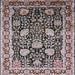 Square Mid-Century Modern Bakers Brown Oriental Rug, urb1521