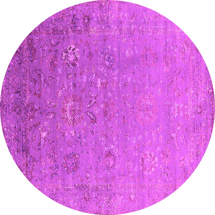 Round Oriental Pink Industrial Rug, urb1522pnk