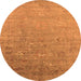 Round Oriental Orange Industrial Rug, urb1522org