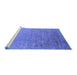 Sideview of Machine Washable Oriental Blue Industrial Rug, wshurb1522blu