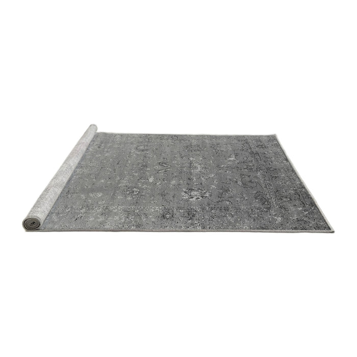 Sideview of Machine Washable Oriental Gray Industrial Rug, wshurb1522gry