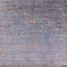 Square Mid-Century Modern French Lilac Purple Oriental Rug, urb1522