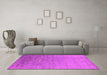 Machine Washable Oriental Pink Industrial Rug in a Living Room, wshurb1522pnk