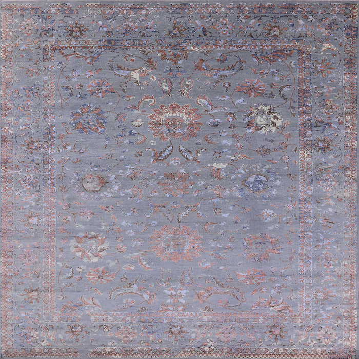 Square Machine Washable Industrial Modern French Lilac Purple Rug, wshurb1522