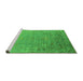 Sideview of Machine Washable Oriental Green Industrial Area Rugs, wshurb1522grn