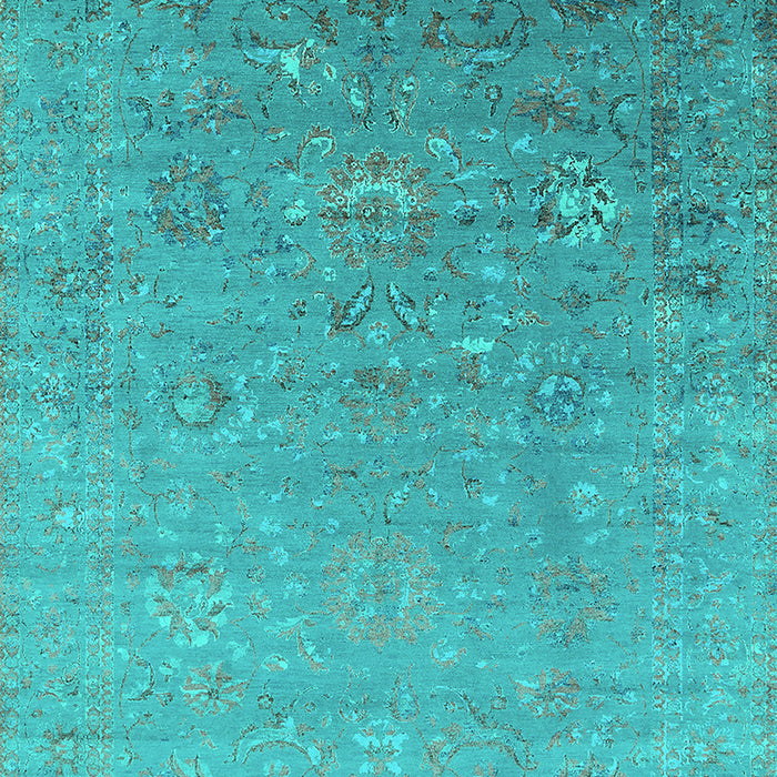 Machine Washable Oriental Turquoise Industrial Area Rugs, wshurb1522turq